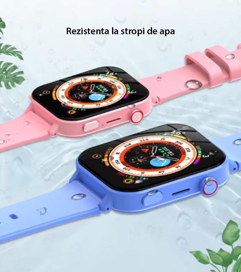 Ceas Smartwatch Pentru Copii Wonlex KT36 cu Functie Telefon, Contacte, Ultra Slim, 4G, e-SIM, Google Play, WhatsApp, model 2025, Albastru