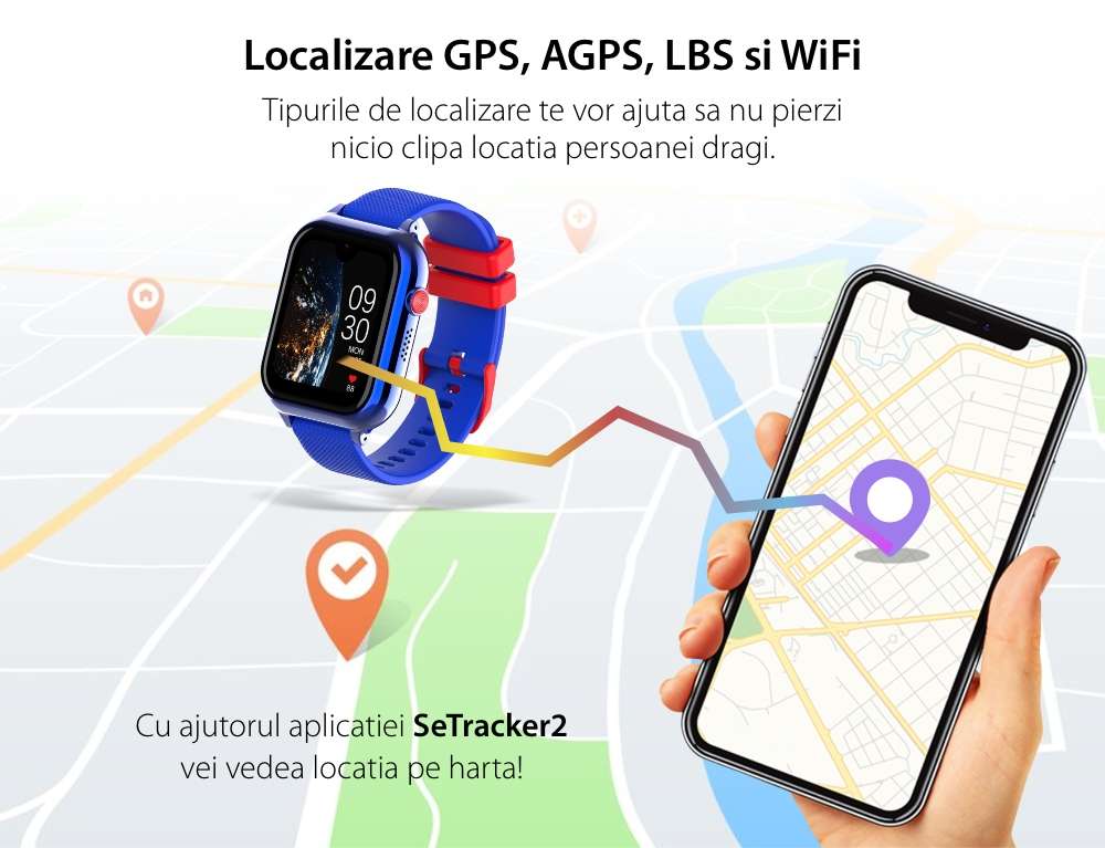 Ceas Smartwatch Pentru Copii Wonlex KT38 cu Functie Telefon, Contacte, Wi-Fi, Bluetooth, Camera 2MP, Mesaje, Galerie Foto, Roz